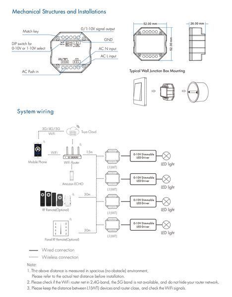 Диммер DEYA WiFi+RF+Push Dim 100-240VAC, 1CH 0/1-10V (L1(WT)) L1(WT) фото
