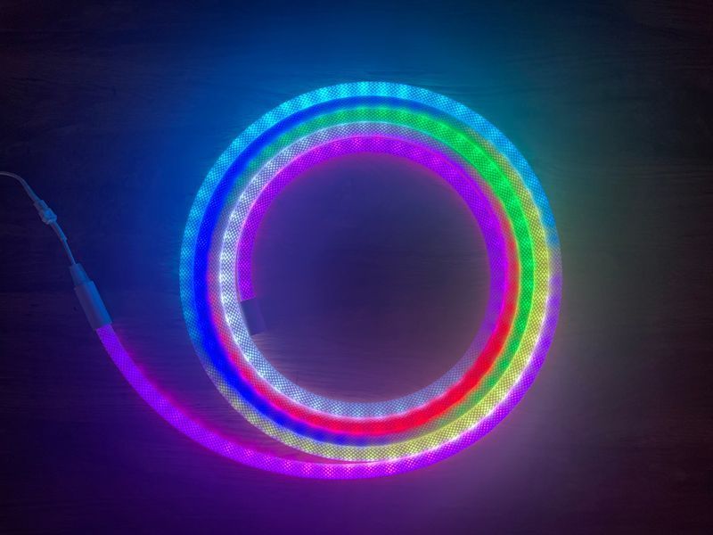 Круглая неоновая лента PROLUM&trade; 5V; D13; 5M; RGB FULL COLOR, PRO 150008 фото