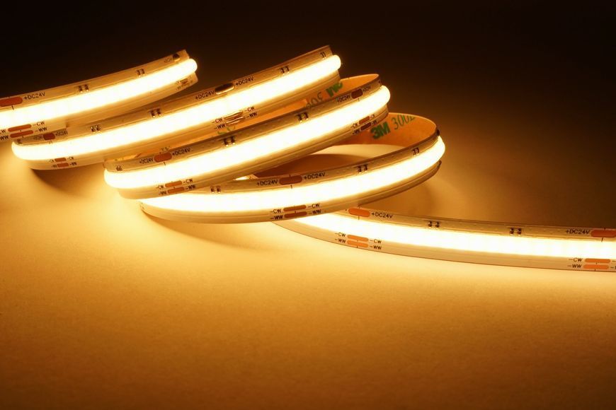 Светодиодная LED лента PROLUM&trade; 24V; COB; 640LED; IP20; Series "SG", Белый + Теплый белый (2700&ndash;6500K) 350025 фото