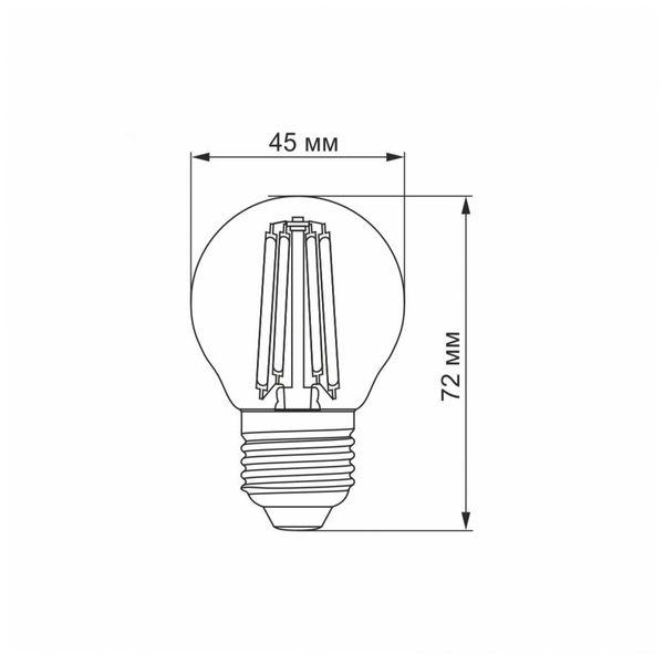 Лампа VIDEX FILAMENT G45F 6W E27 3000K 220V VIDEX 299051 VIDEX_299051 фото