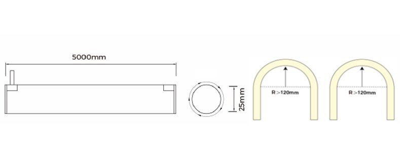 Гнучкий неон COLORS 24V IP65 14,4W 950Lm 4000K 5м (NNR25-NW) 1302 фото