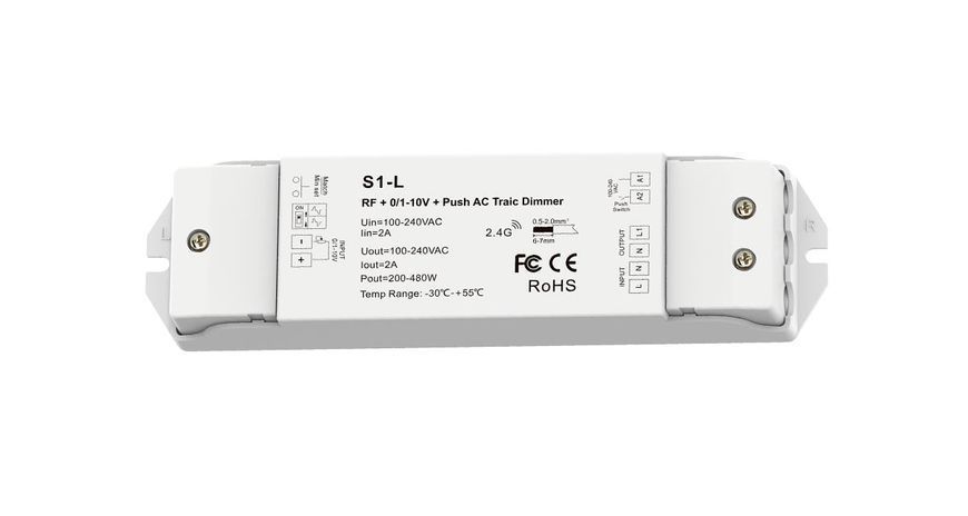 Димер DEYA RF+Push AC Triac 100-240VAC, 1CH*2A (S1-L) S1-L фото