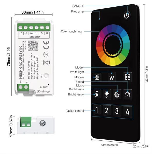 Пульт управления PROLUM 4-Zone; ССT; Wi-Fi; TUYA; Чорний; Series: HomeLink 404029 фото