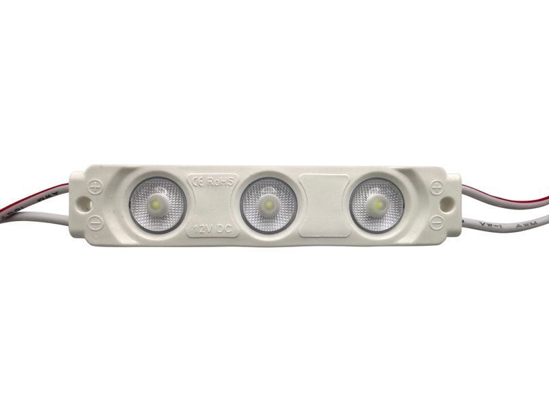 Світлодіодний модуль PROLUM V2, SMD2835, 3LED, 12V, 1.5W, З лінзою, Білий