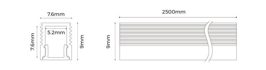 LED-профіль slim врізний анодований COLORS 2,5 метра (LS0709_2,5) 2697 фото