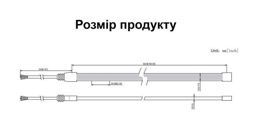 LED лента RISHANG COB-24V-IP68 12W RGB 5м (RMA216SP-L-V1-5mm-RGB) RMA216SP-L-V1-5mm-RGB фото