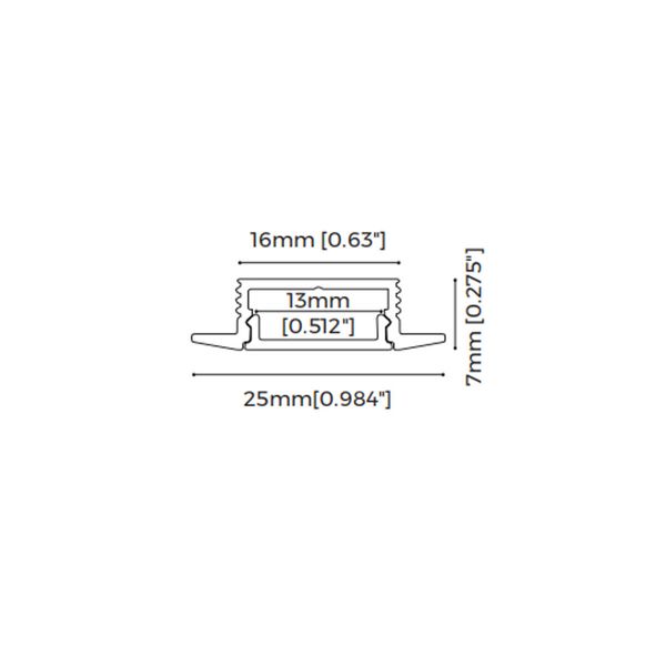 LED-профіль врізний, 2,5 метра (BE2507) 2030 фото