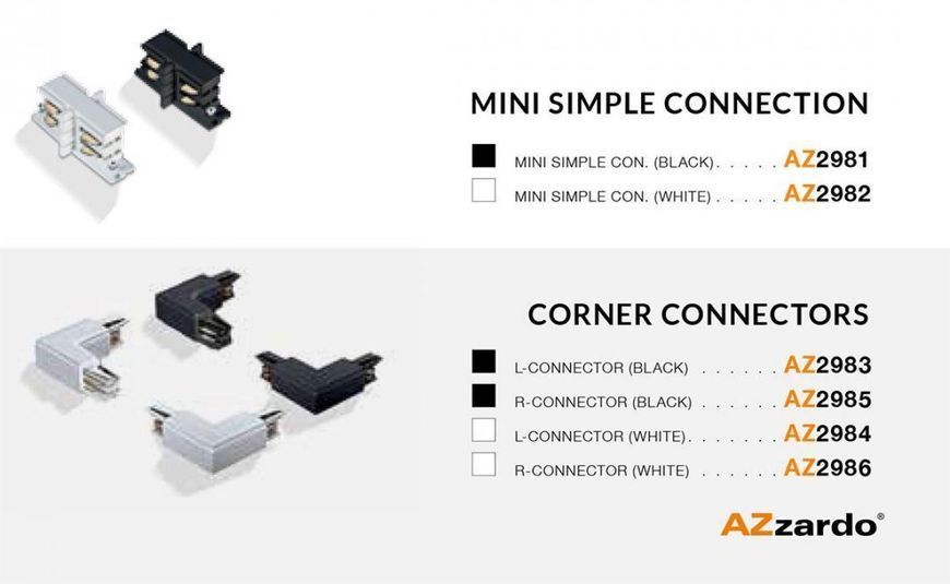 Коннектор L-connector (black) Azzardo AZ2983 Azzardo_AZ2983 фото