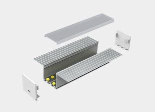 LED-профиль MLG врезной LP6625 с рассеивателем, 2 метра LP66251_2 фото