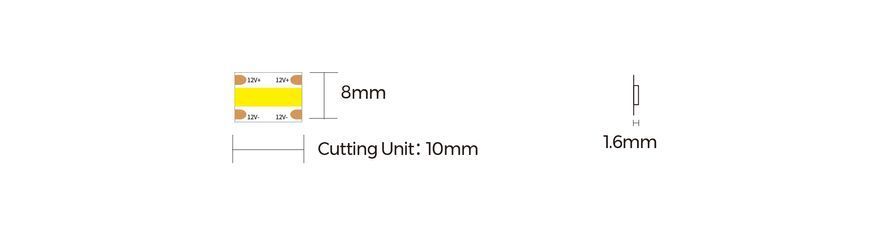 LED лента COLORS COB-12V-IP20 8W 800Lm 6000K 2,5м (DF8-12V-8mm-W) 2271 фото