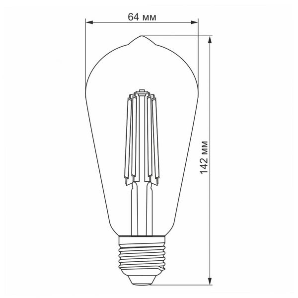 Лампа VIDEX FILAMENT ST64FAD 6W E27 2200K 220V димерна бронза VIDEX 293837 VIDEX_293837 фото