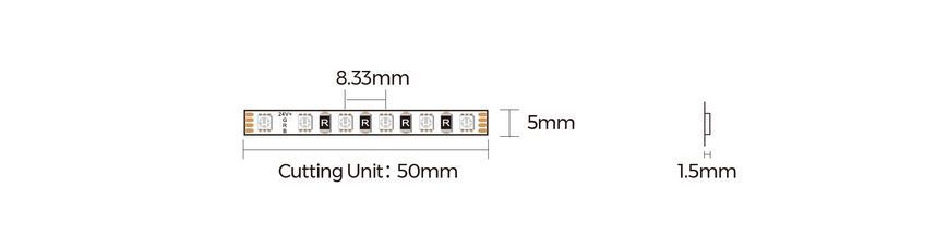 LED лента COLORS 120-3838-24V-IP33 7.5W RGB 5м (DA120RGB-24V-5mm) 2309 фото