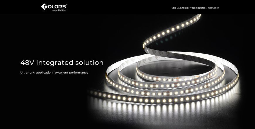 LED стрічка COLORS 144-2835-48V-IP33 5.4W 558Lm 3000K 5м (DS8144-48V-12mm) 0927 фото