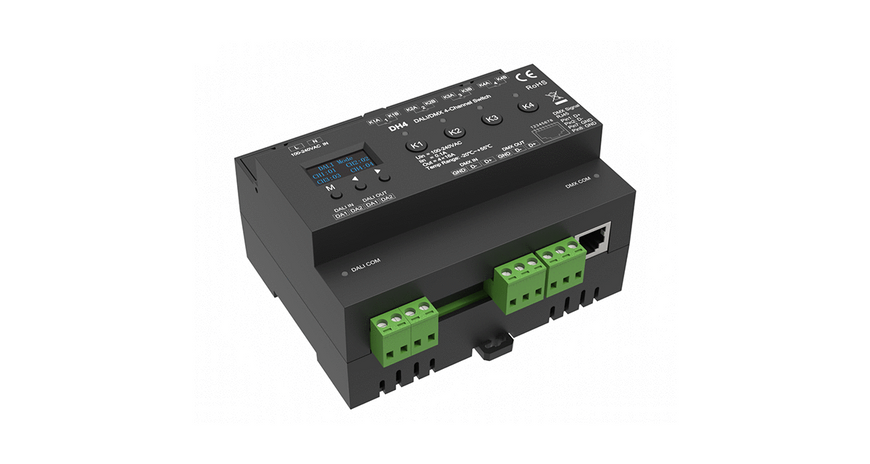 Релейний модуль DALI/DMX Switch 16А*4CH 100-240VAC (DH4) 2523 фото