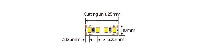 LED стрічка COLORS 120-2835-48V-IP20 12W 1400Lm 4000K 5м (D8160-48V-10mm-NW) 2833 фото