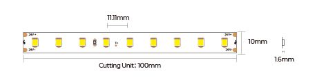 LED стрічка COLORS 90-2835-24V-IP20 4,3W 890Lm 3000K 5м (D890-24V-10mm-WW) 1594 фото