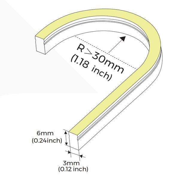 Гнучкий неон COLORS 24V IP54 7,2W 235Lm 3000K 5м (NMS0306-WW) 2230 фото
