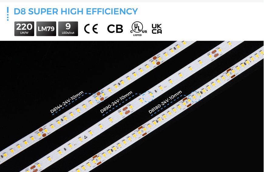 LED стрічка COLORS 90-2835-24V-IP20 4,3W 890Lm 3000K 5м (D890-24V-10mm-WW) 1594 фото