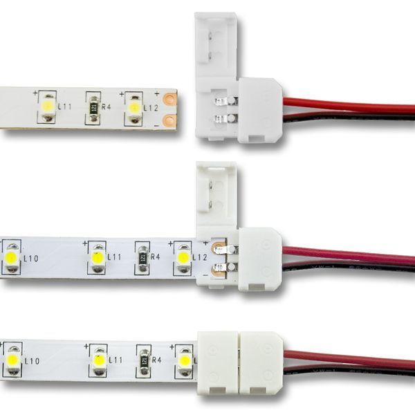 Кабель PROLUM&trade; для стрічки 8мм, 2835\3528, + 2 затиску 503002 фото