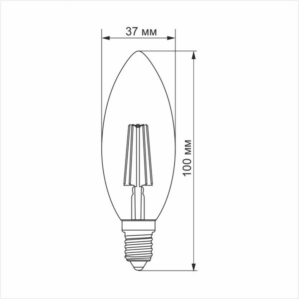 Лампа VIDEX Filament C37FD 4W E14 4100K 220V діммерна VIDEX 293769 VIDEX_293769 фото