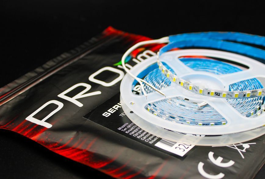 Світлодіодна LED стрічка PROLUM&trade; 12V; 2835\120; IP20; S-TYPE Series "SG", Білий (5500-6000К) 320118 фото