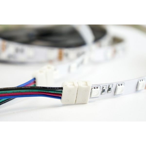 Коннектор PROLUM&trade; для LED ленты 10 мм, RGB + 2 зажима 503008 фото