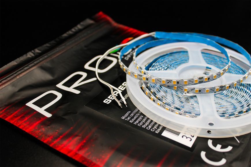 Світлодіодна LED стрічка PROLUM&trade; 12V; 2835\120; IP20; S-TYPE Series "SG", Тепло-Білий (2800-3200K) 320119 фото