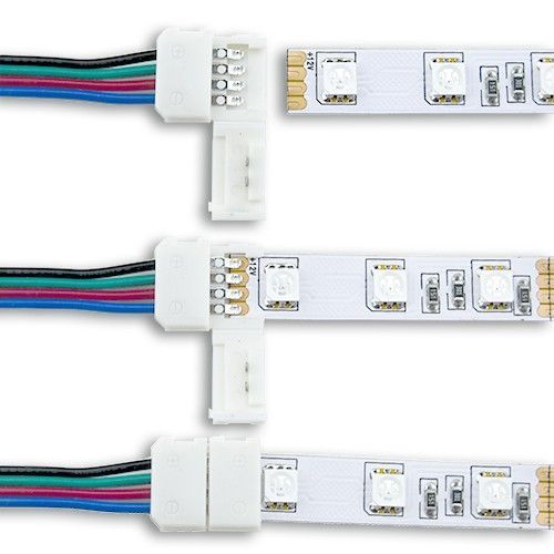 Кабель PROLUM&trade; для стрічки 5050, RGB, 10 мм, + 1 затиск 503007 фото