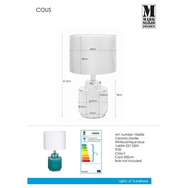 Настольная лампа COUS Markslojd 106606 Markslojd_106606 фото