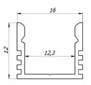 LED-профиль накладной анодированный, 2 метра (ЛП12_2) 0120 фото