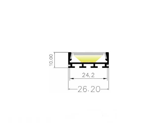 LED-профиль MLG врезной LT2610 с рассеивателем, 2 метра LT2610_2 фото