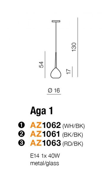 Світильник підвісний Aga 1 Azzardo AZ1062 Azzardo_AZ1062 фото
