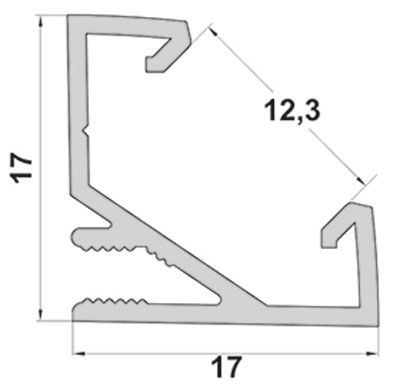 LED-профіль кутовий анодований, 2 метра (ЛПУ17_2) 0137 фото