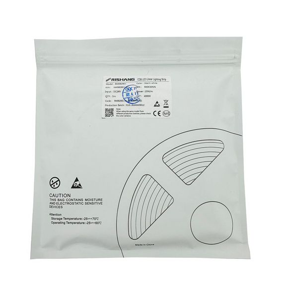 LED стрічка RISHANG COB-24V-IP20 10W 1000Lm 3000K 5м (RM0829EC-WW) 2826 фото