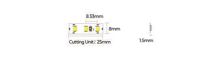 LED стрічка COLORS 120-2835-12V-IP33 8.8W 960Lm 3000K 5м (DJ120-12V-8mm-WW) 0742 фото