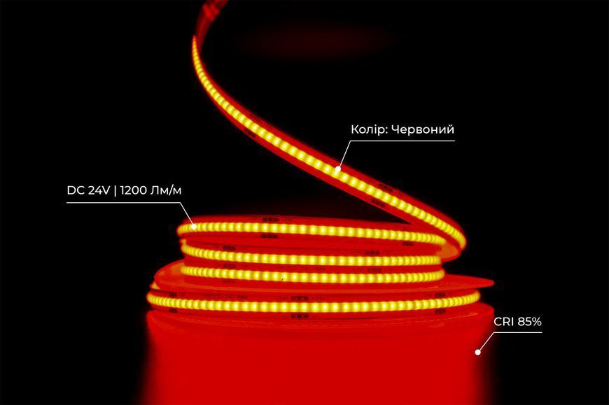 Светодиодная LED лента PROLUM&trade; 24V; СОВ; 320; LED; IP20; Series "PRO", Красный 350007 фото