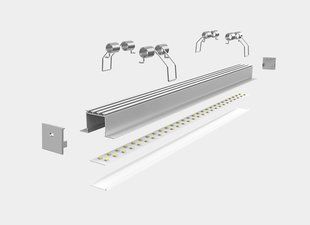 LED-профиль MLG врезной LT46251 с рассеивателем, 2 метра LT46251_2 фото