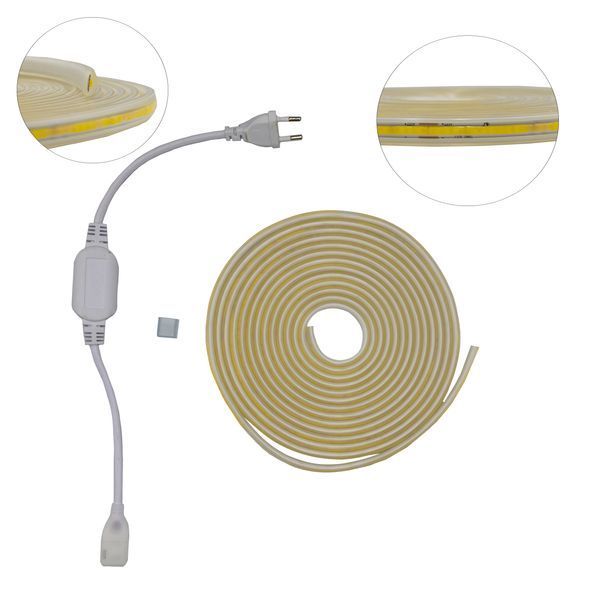 Готовий набір Світлодіодної LED стрічка СОВ PROLUM&trade; 220V 280 LED IP67 12 ММ Series "PRO", Білий (5500-6000К) 14616 фото