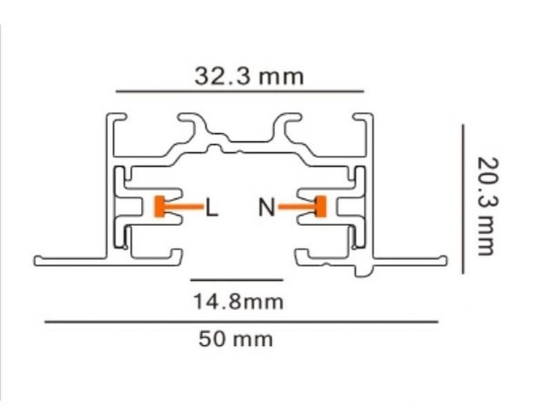 Трек однофазний врізний 3м, білий KLOODI KDTR-RL230 3 WH KLOODI_KDTR-RL230_3 WH фото