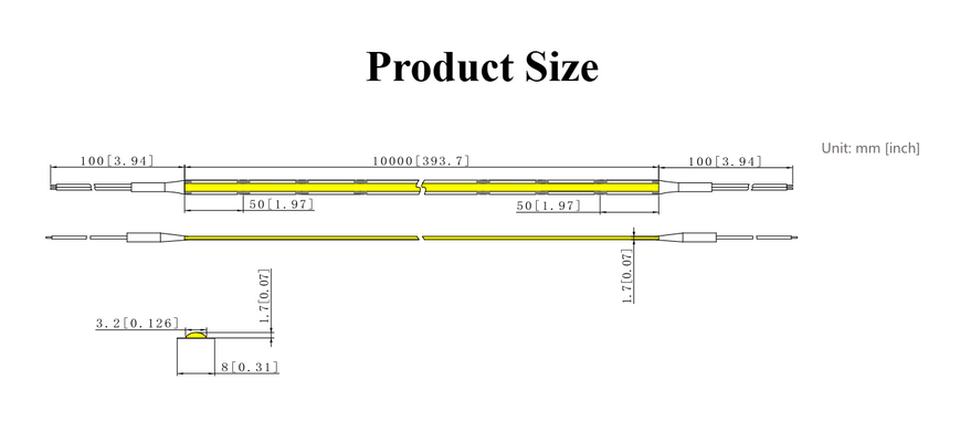 LED стрічка RISHANG COB-24V-IP20 10W 9000Lm 4000K 5м (RM08V0EC-A-L-2-NW ) 2922 фото