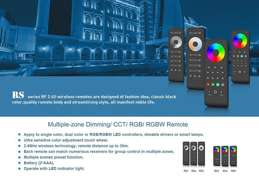 Пульт RGB/RGBW-контроллера DEYA на 8 зон (RS8) 2078 фото