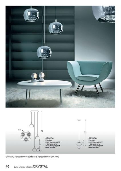 Светильник подвесной CRYSTAL ZumaLine P0076-01A-F4FZ ZUMALINE_P0076-01A-F4FZ фото