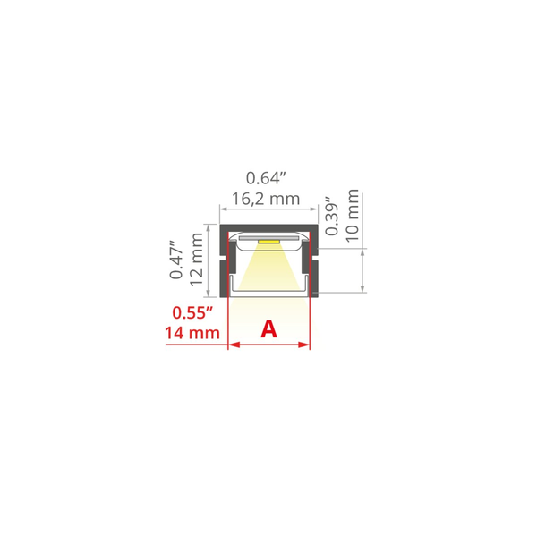 LED-профіль KLUS PDS-4-PLUS, 3 метри (KLUS_A01263A_3) KLUS_A01263A_3 фото
