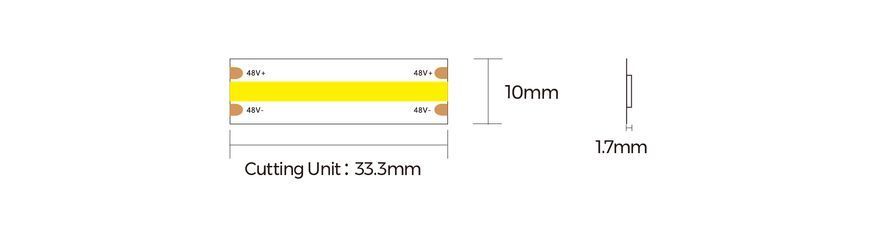 LED лента COLORS COB-48V-IP20 10W 1090Lm 3000K 5м (DF8-48V-10mm-V1-WW) 2933 фото