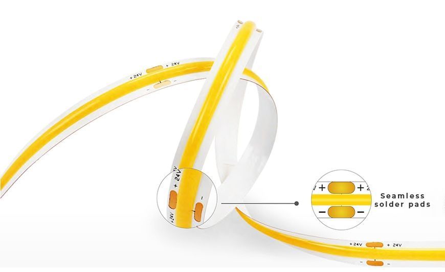 Светодиодная LED лента PROLUM&trade; 24V; СОВ; 480 LED; IP20; Series "PRO", Білий (5500-6000К) 350003 фото