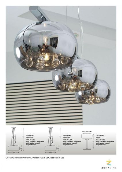 Світильник підвісний CRYSTAL ZumaLine P0076-05L-F4FZ ZUMALINE_P0076-05L-F4FZ фото