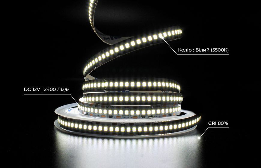 LED лента PROLUM&trade; 12V; 2835\240; IP20; Series "SG", Белый (5500-6000К) 320112 фото