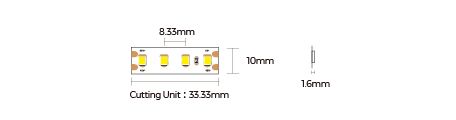 LED лента COLORS 120-2835-48V-IP20 8.8W 950Lm 3000K 5м (D8120-48V-10mm-WW) 1998 фото