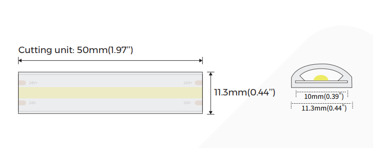 LED стрічка COLORS COB-24V-IP65 5W 380Lm 2700K 5м (DF5-24V-10mm-SW) 2935 фото