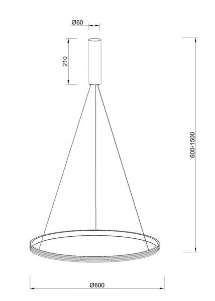 Світильник підвісний KLOODI KD-RG ONE 600 36W 3К BK KLOODI_KD-RG ONE 600 36W 3К BK фото